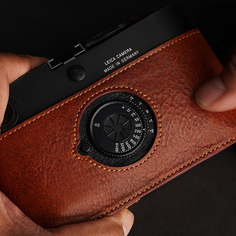 اليدوية جلد طبيعي كاميرا نصف حالة غطاء الكاميرا ارتداءها ل leica M7 #4