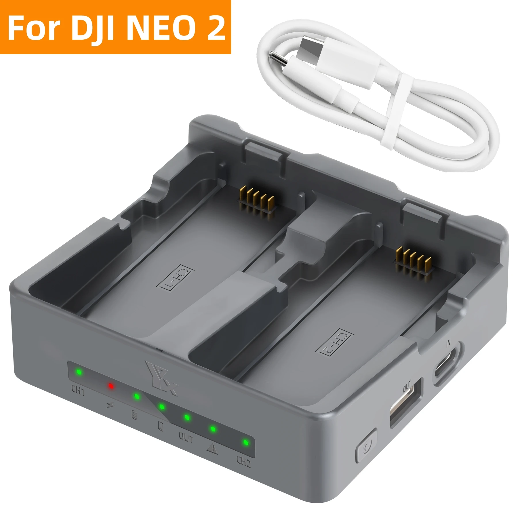Für DJI NEO 2 Zwei-Wege Batterie Lade Hub Schnelle Batterie Ladegerät Box Tragbare Lade Fall für DJI Neo 2 Drone Zubehör