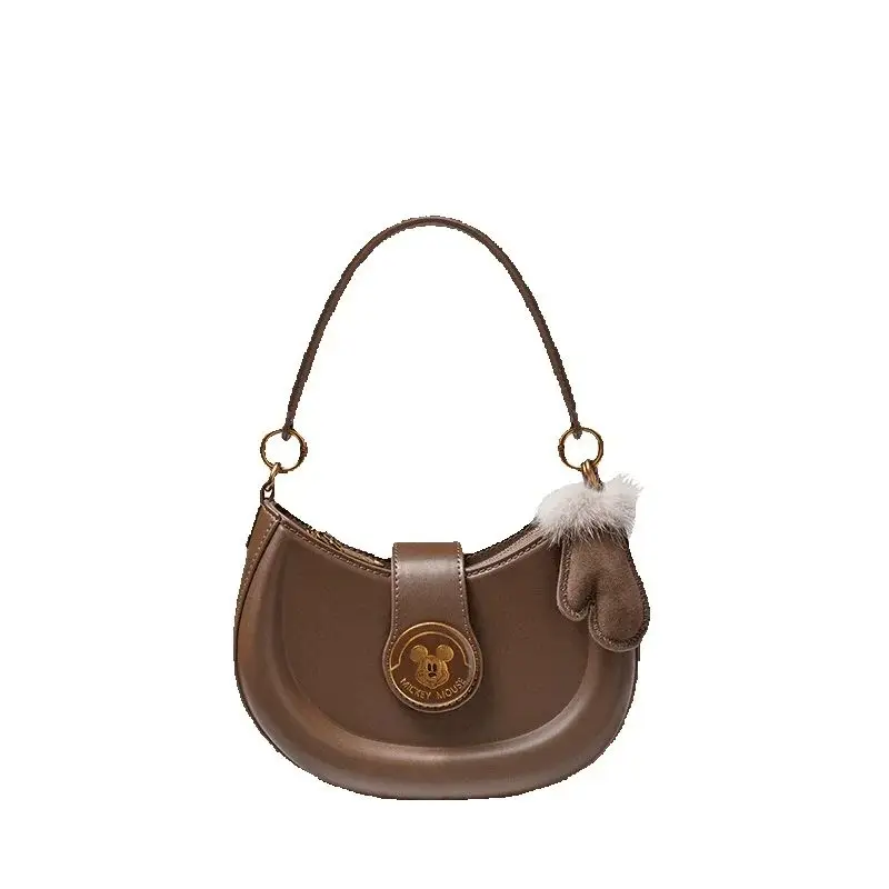 

Disney Authentic Doughnut Handbag Retro Versatile One Shoulder Crossover Tote for Women Luxury Fashionable Women's Bag