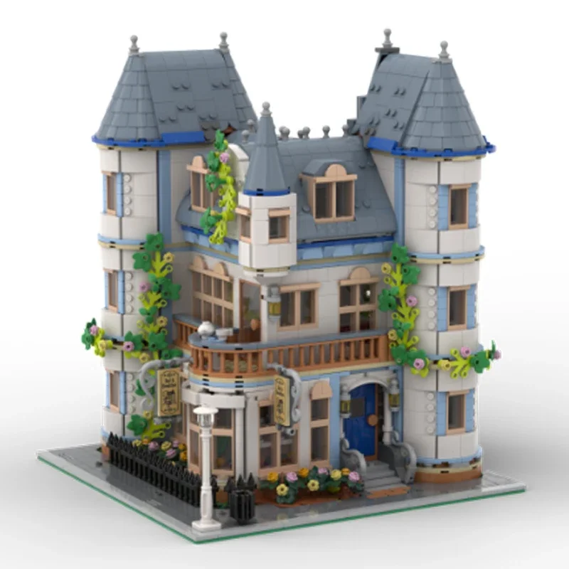 Street View Model MOC Building Bricks Blue watchtower Castle Buildings Modular Technolog Gift Holiday Assemble Children Toy Suit