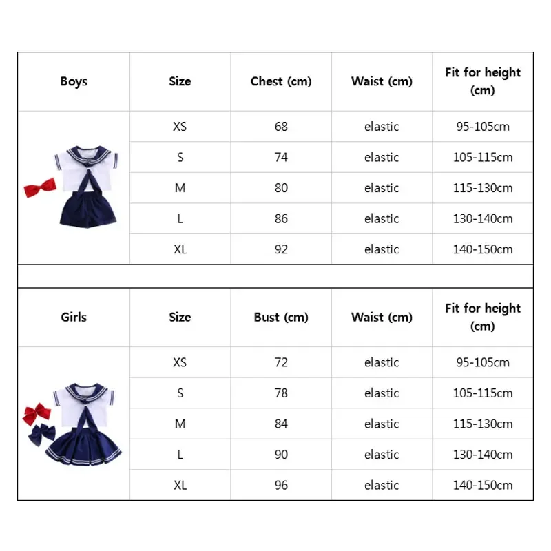 Giapponese Anime Navy marinaio Costume uniforme per ragazze ragazzi bambino bambini Purim Halloween Party Fancy Dress Up