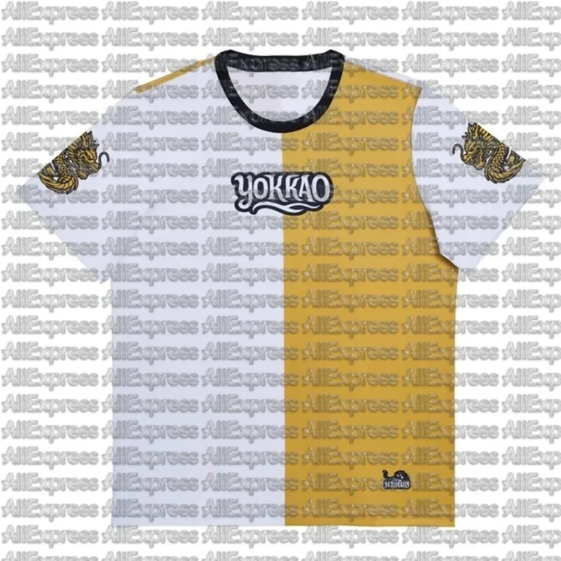 Summer YOKKAO Fashion Leisure Sports MMA White and Yellow Color Blocked Short Sleeve Adult Children Boxing Personalized T-shirt