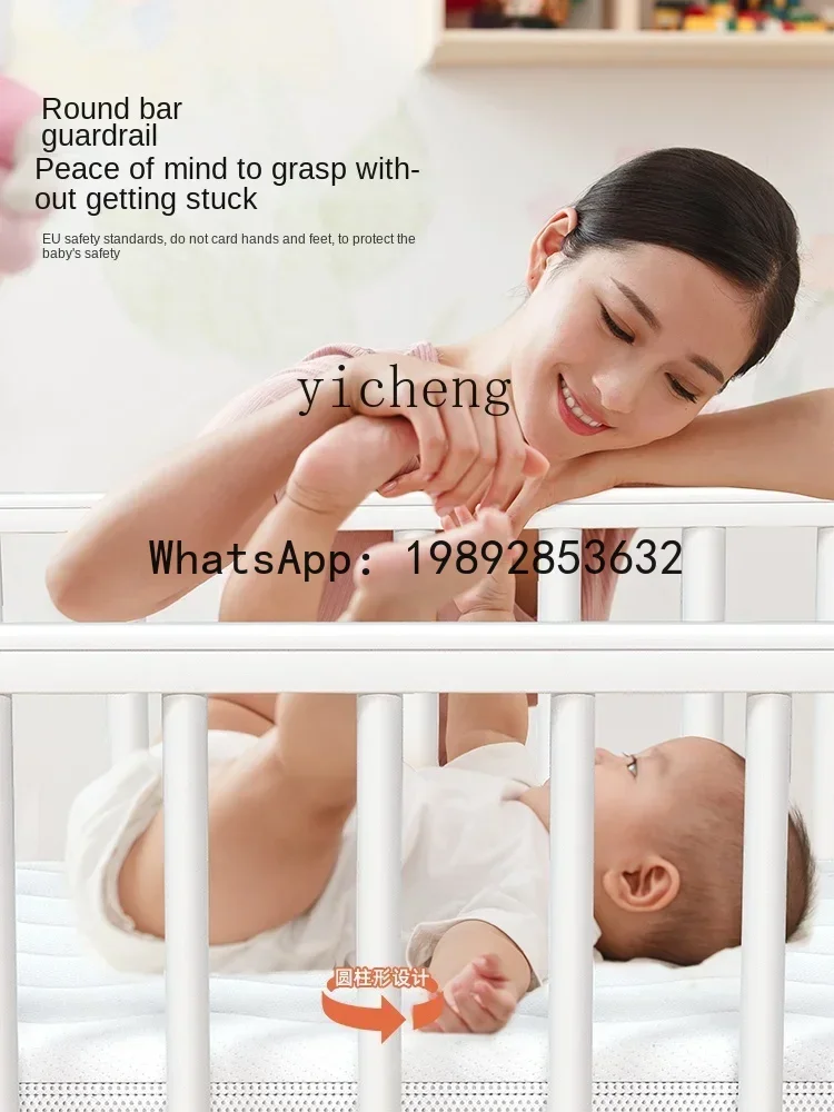 سرير أطفال AG Baby بخياطة صلبة، سرير أوروبي متعدد الوظائف قابل للإزالة #4