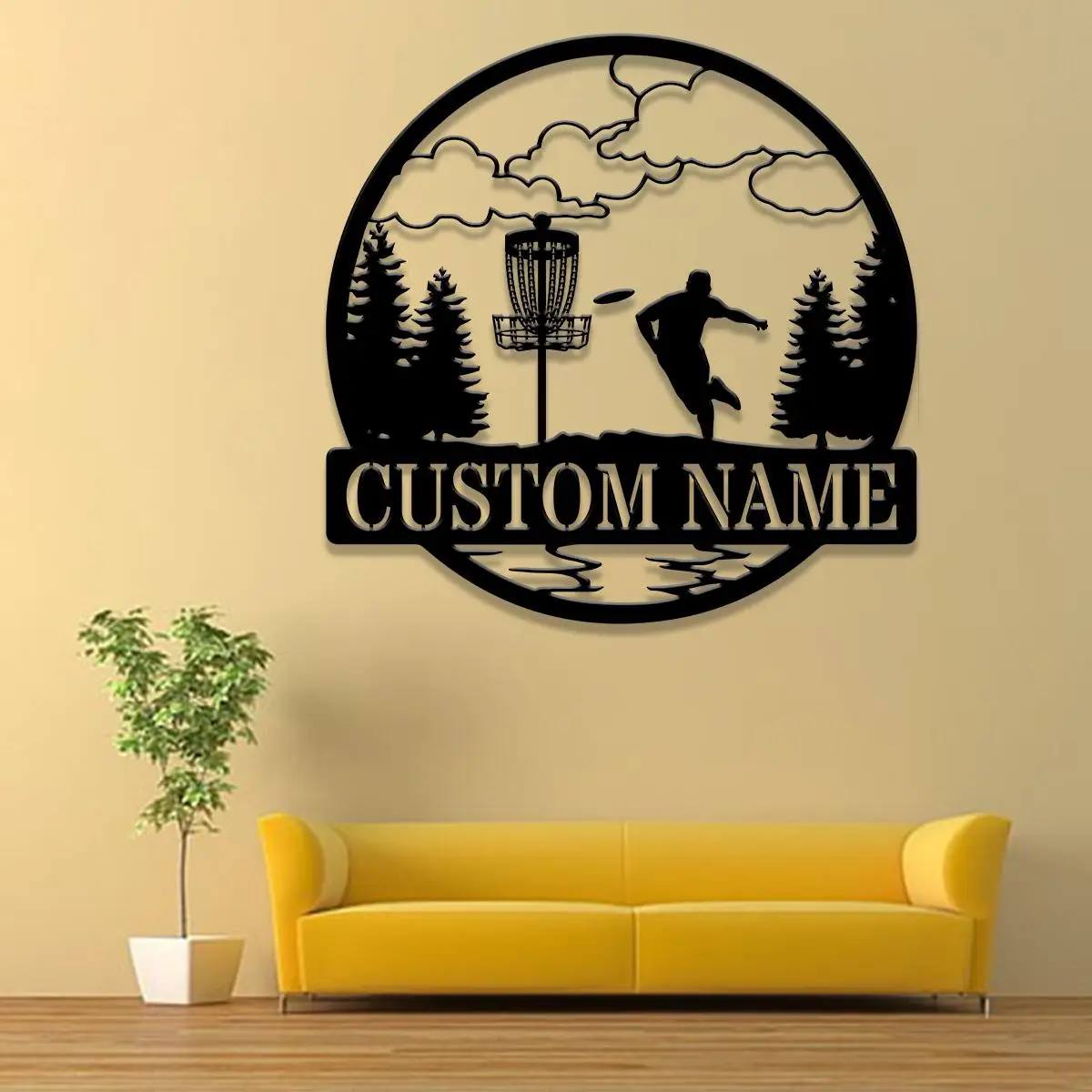 Custom Golf Metal Sign Disc Golfer Name Sign Sports Wall Art Gift for Dad Home Decor
