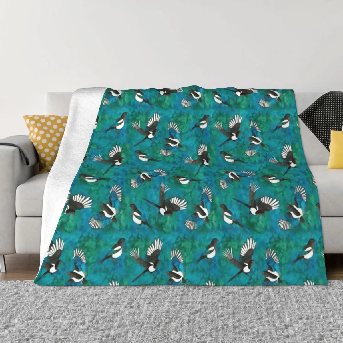 

Magpies Throw Blanket Furry Blanket christmas blanket