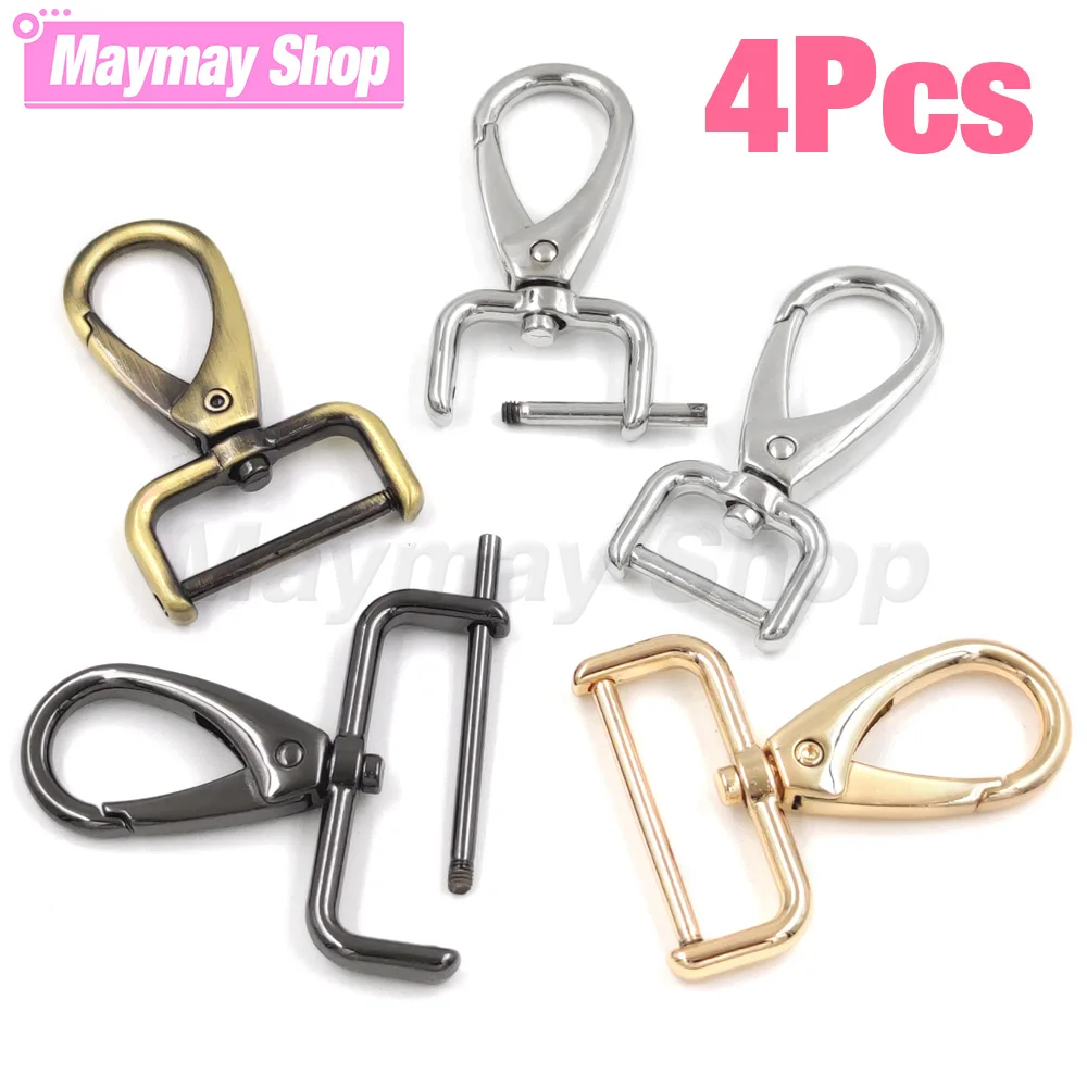 4pcs 16/20/26/32/38mm Metal Detachable Snap Hook Clips Buckles Trigger Hooks For Leather Strap Belt Keychain Webbing Pet Leash