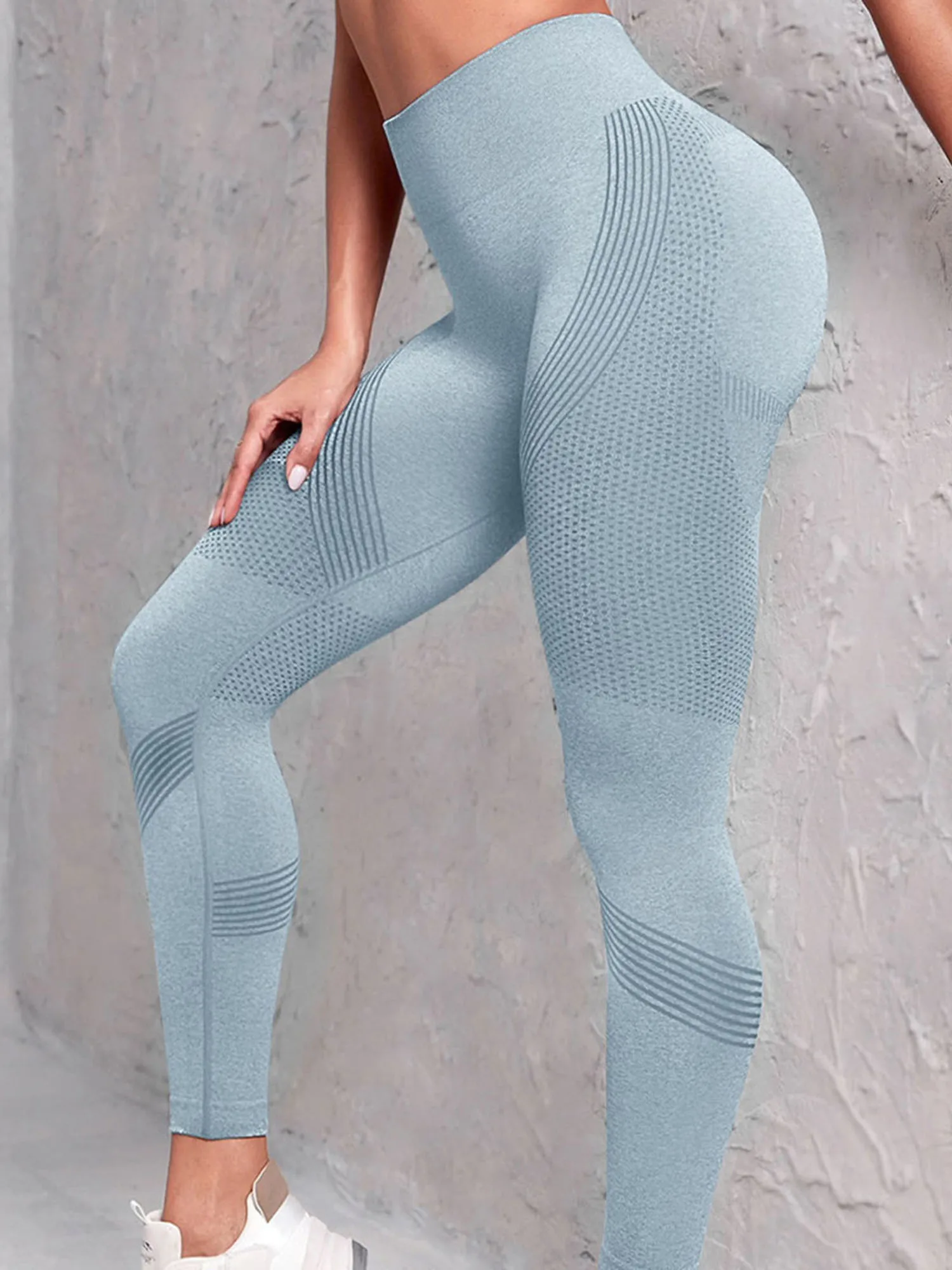 Leggings de compressão de cintura alta com tecnologia de levantamento de bumbum para mulheres – Calças de ioga com controle de barriga e design de contorno elástico