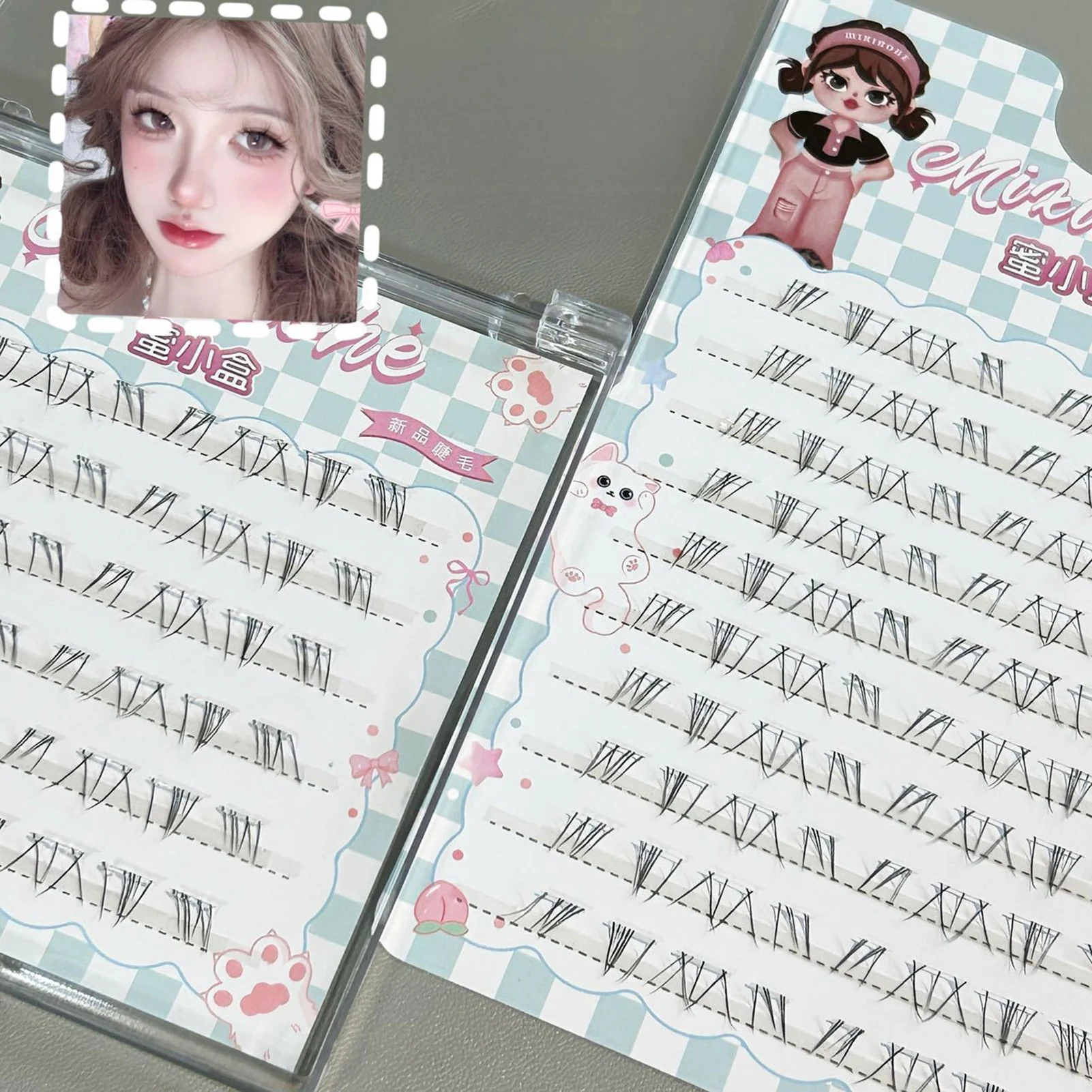 Bez Kleju Bez Taśmy Niewidoczna Taśma Indywidualne Kępki Rzęs Dolnych Przedłużanie Sztuczne Rzęsy Krótkie Naturalny Wygląd