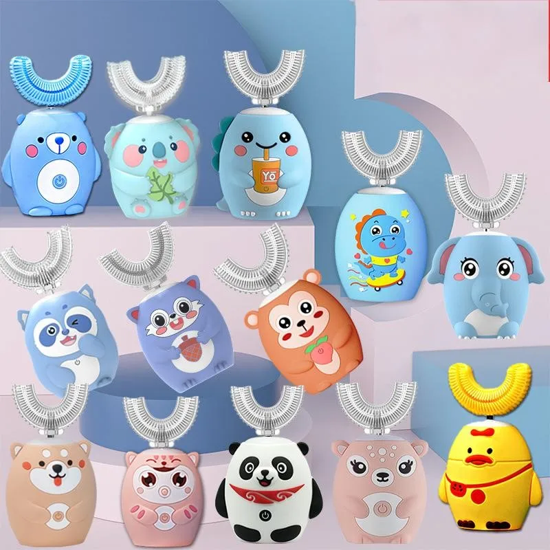 

2-6 years old Kids U-Shaped Rechargeable Sonic Electric Toothbrush With Smart Timing And IPX7 Waterproof