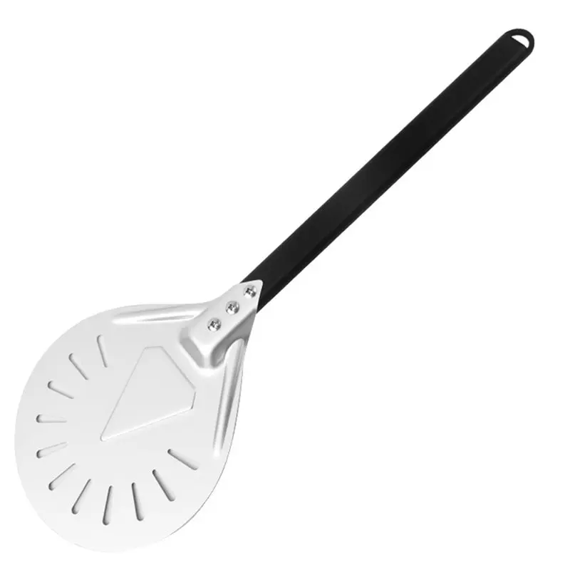 ABKP-Pizza Peel With Wood And Aluminum Alloy Handle, 7 Inch Round Pizza Paddle