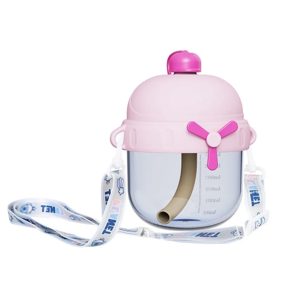 

300ml Baby Feeding Bottle Drop Resistant Creative Baby Drinking Cup with Scale and Straw Wide Caliber Toddler Milk Cup Outdoor