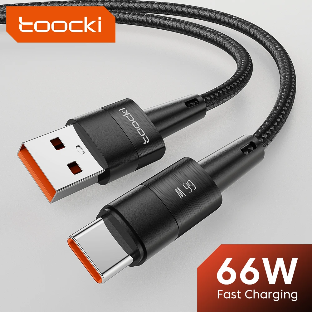 Toocki-USB Tipo C Cabo de Carregamento Rápido, Carregador para Samsung, Xiaomi, Huawei, Oppo, Oneplus, Poco, iPad, Cabo de Dados, 6A