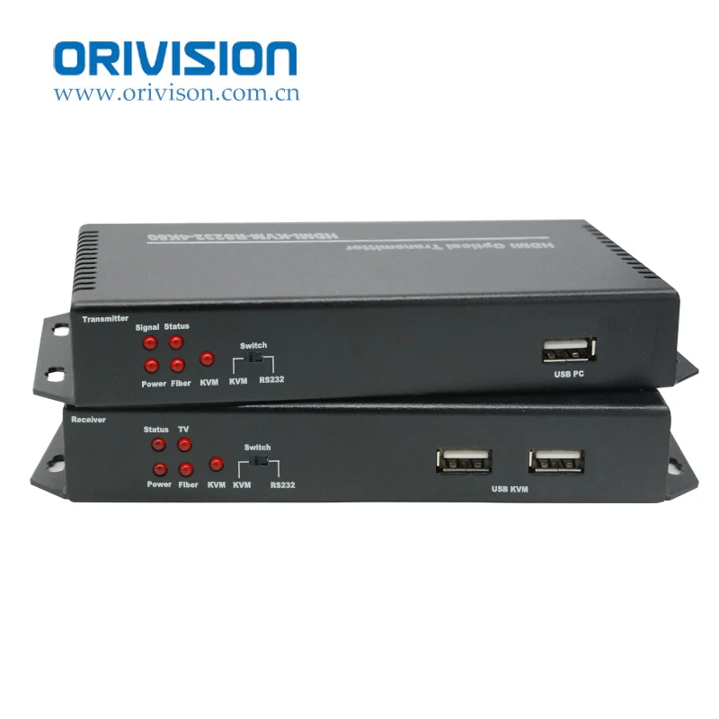 ORIVISION 10KM 4K60Hz HDMI Optical Fiber Extender LC Keyboard Mouse OEM ODM KVM HDMI to Fiber Optic Extender