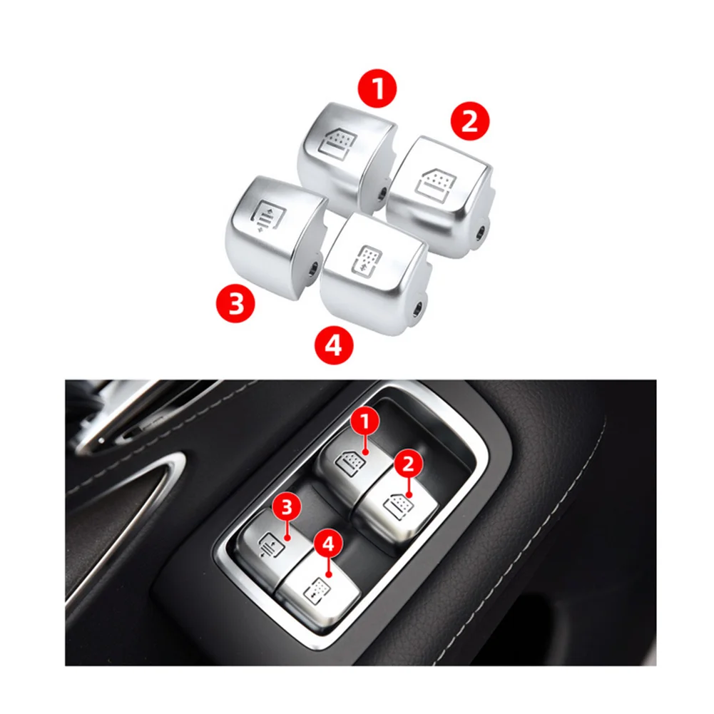 For Mercedes Benz W222 Car Rear Window Switch Button Cover Vehicle Door Glass Control Switch Cap for S Class W222 2014-2019