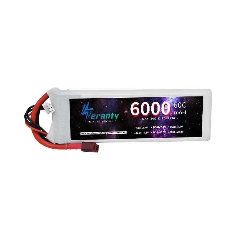 for 7.4V 6000mAh 60C Rechargeable LiPo Battery High Rate Large Capacity for Drone RC Model Aircraft Car Boat Ship Power