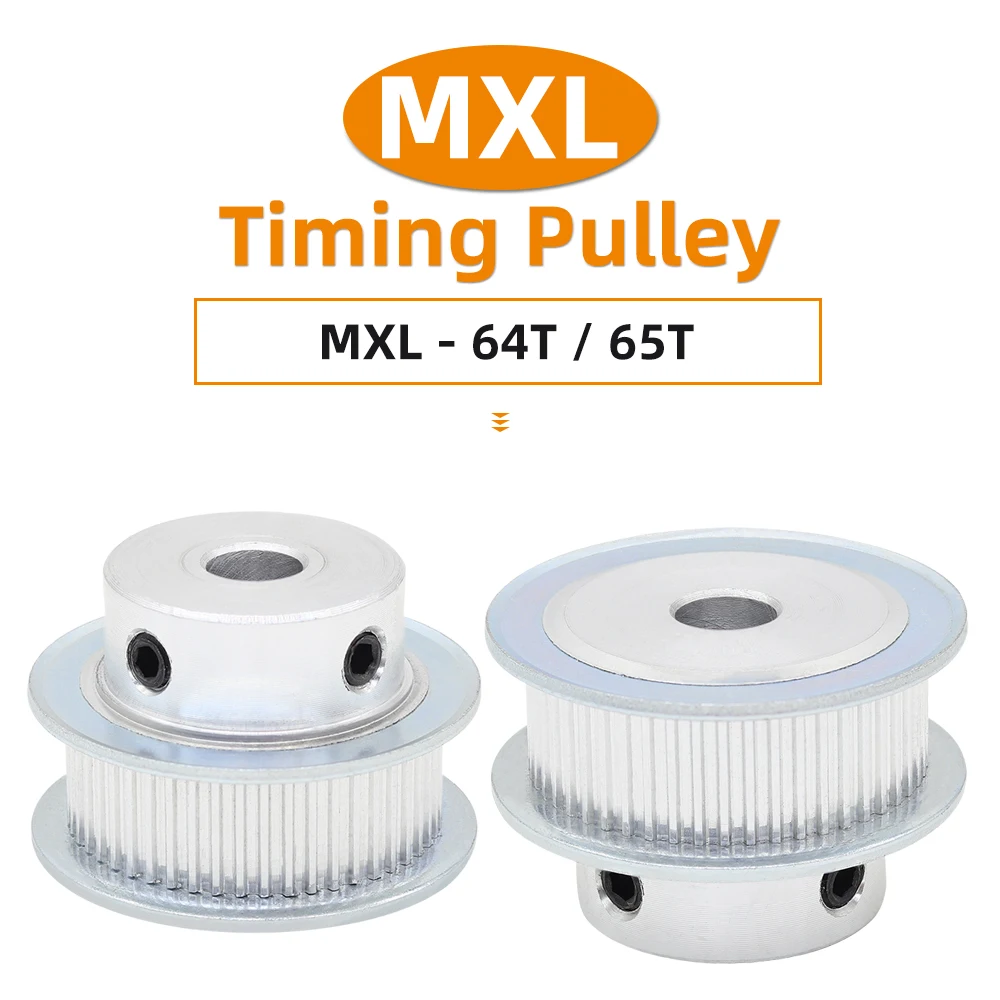 MXL 64T 65T Belt Pulley Bore 8/10/12/14/15 mm Alloy Pulley Teeth Pitch 2.032 mm BF Shape For Width 6/10/15 mm MXL Timing Belt