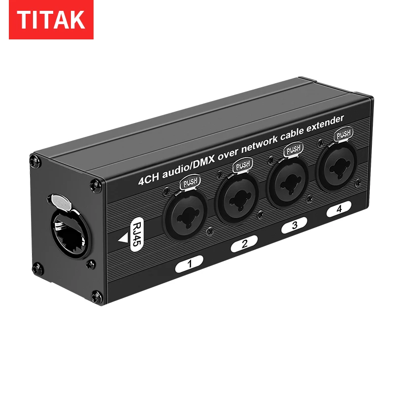 

XLR Balanced 4CH Audio Extender Over Cat5 Cat6, DMX Signal for Stage Lighting, Mic, Mixer & PA System