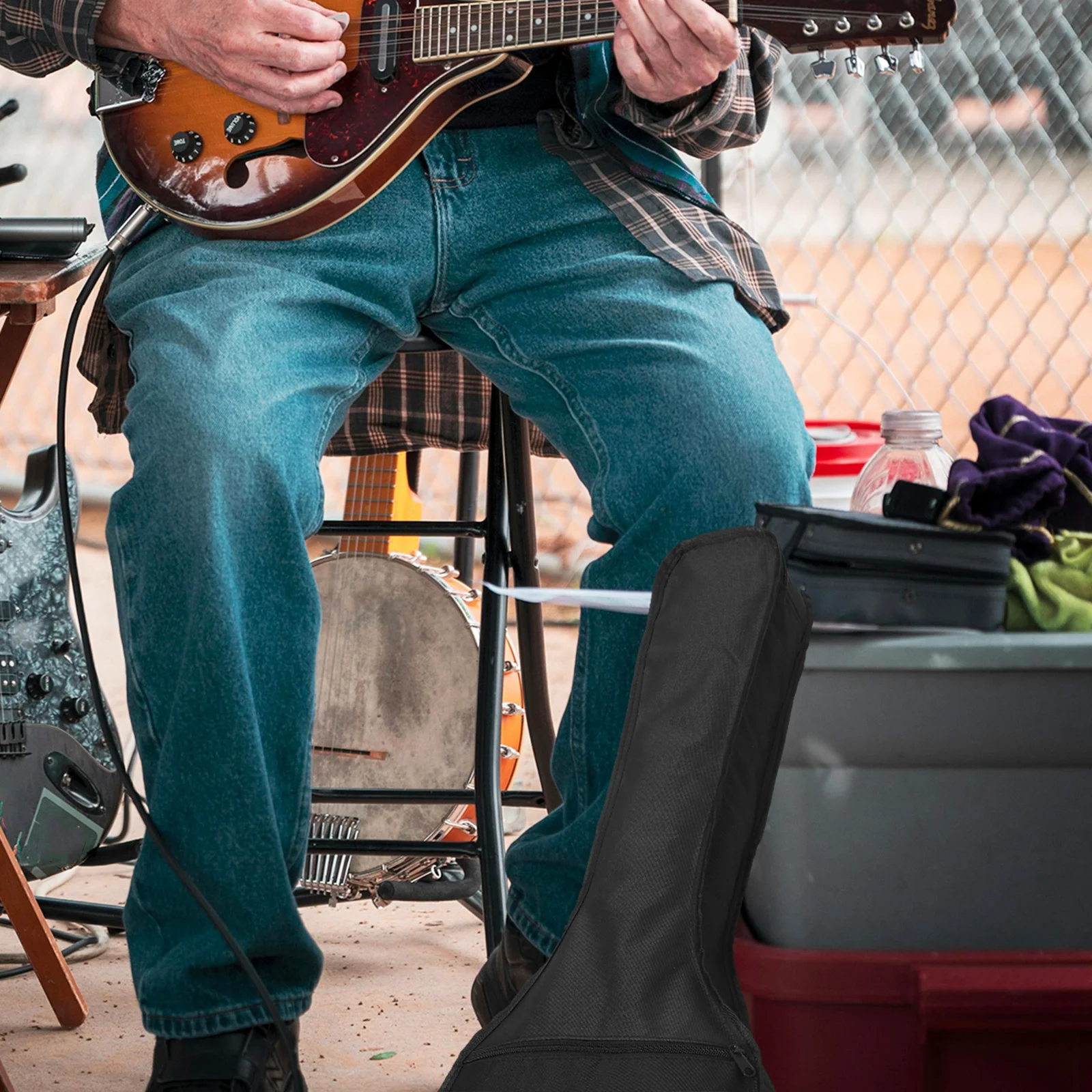 

Mandolin Bag Practical Padded Unisex Fashionable Mandolin Storage Container with Extra Pocket for Small Objects Musical
