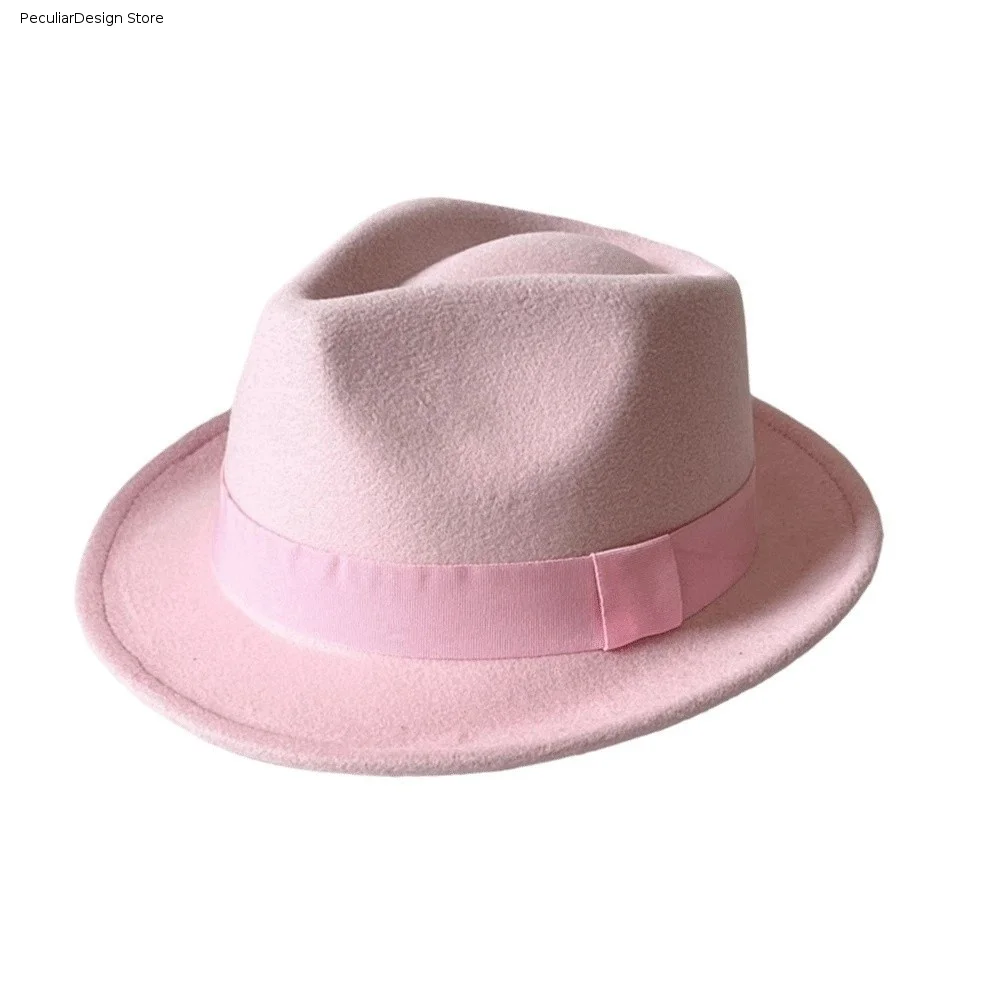 Fedora Hat Wool - Chapéu Fedora Clássico Jazz, Cor Sólida,