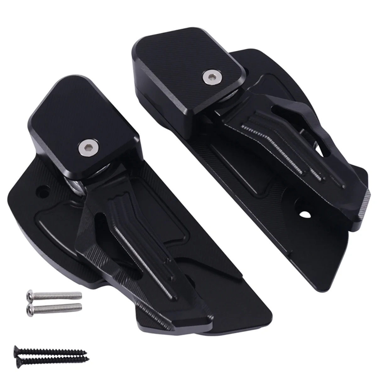 Motorcycle Foldable Rear Passenger Footpegs Extention Foot Pedal Footrests for Vespa Primavera Sprint 125 150(Black)