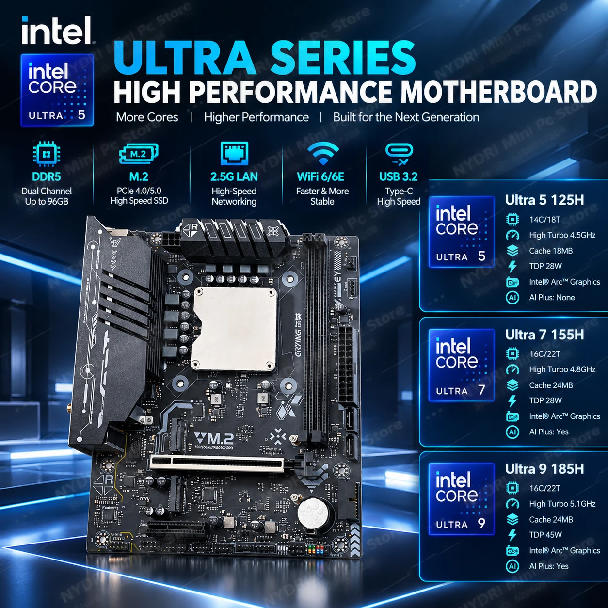 ERYING インテル Core Ultra 5 125H Ultra 7 155H Ultra 9 185H