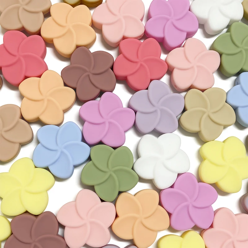 10pcs Silicone Flower Beads For Jewelry Making Necklace Accessorie