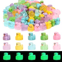 100/50pcs Mini Resin Blocky Ducks Colorful Tiny Small Little Resin Ducks for Dollhouse Micro Dollhouse Landscape Aquarium Decor