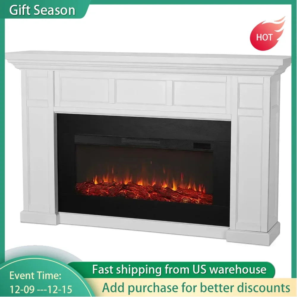

75 Inch Living Room or Bedroom Electric Fireplace with Fireplace, Replaceable Fireplace Plug-in Heater, Remote Control, Timer