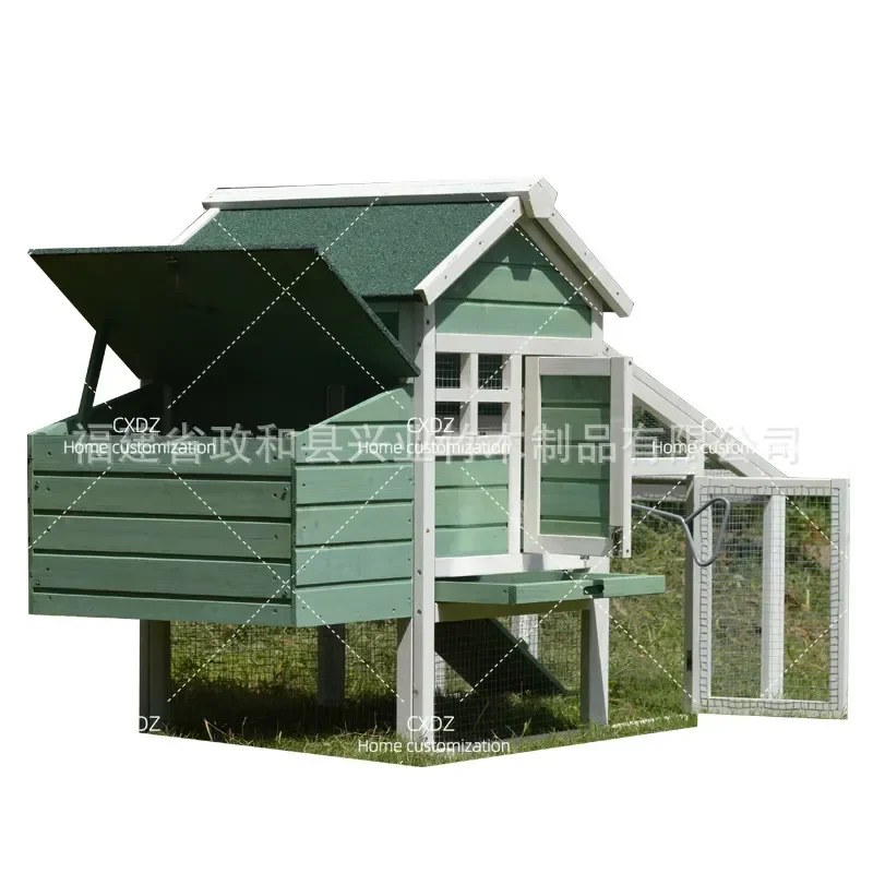 Wooden Chicken Coop Double Layer Outdoor Poultry House for Ducks Rabbits Pigeons Farm Animal Cage Shelter