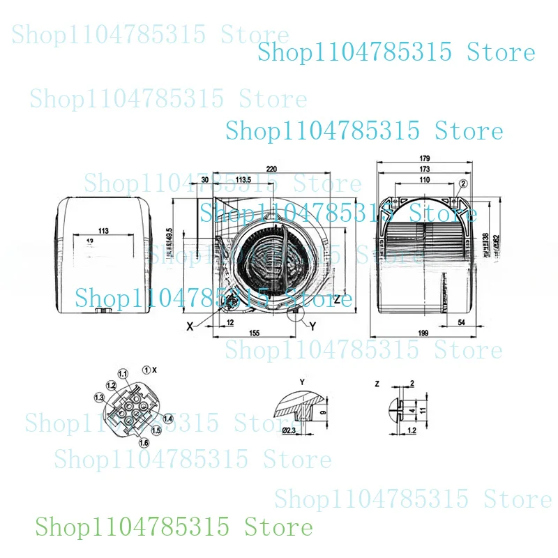 Original 100% Working D2E146-HT67-01 230V 1.55/1.75A cooling fan