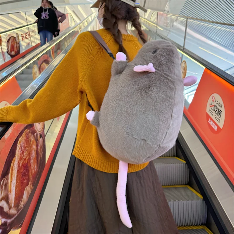 1個 50cm 可愛いネズミぬいぐるみリュックサック 漫画風特大花枝ネズミ人形 ソフトぬいぐるみ動物 キッズギフト 誕生日プレゼント おもちゃ＆趣味