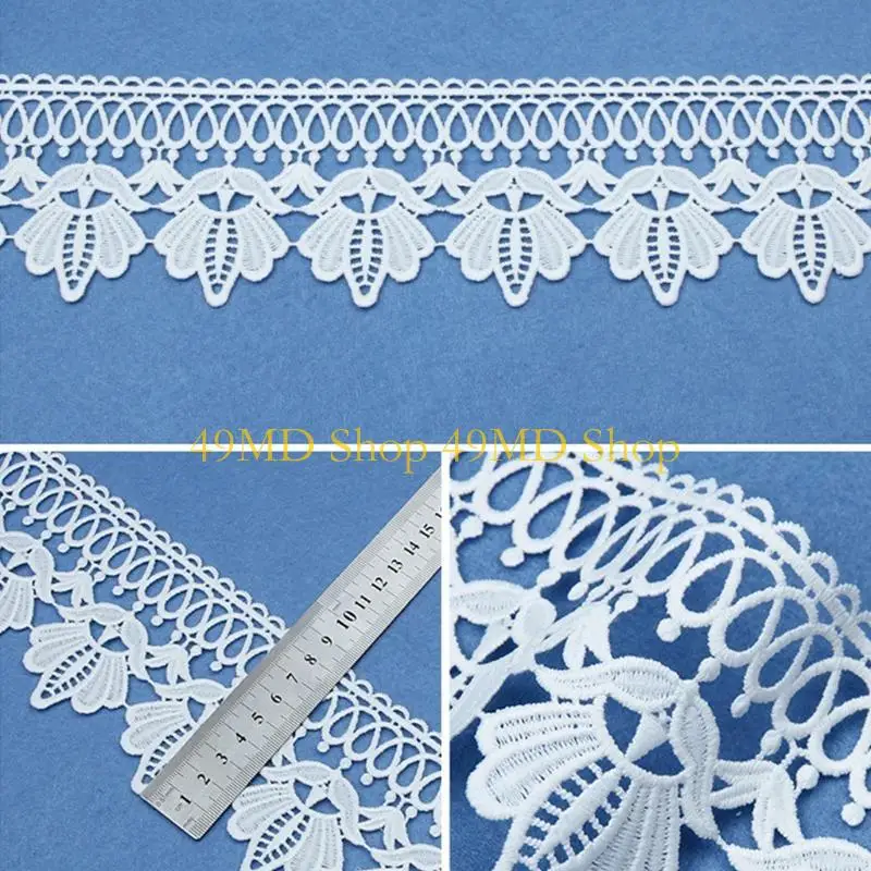 49MD White Lace Ribbon Gift Wrapping Embroidered Type Lace Decoration Wedding