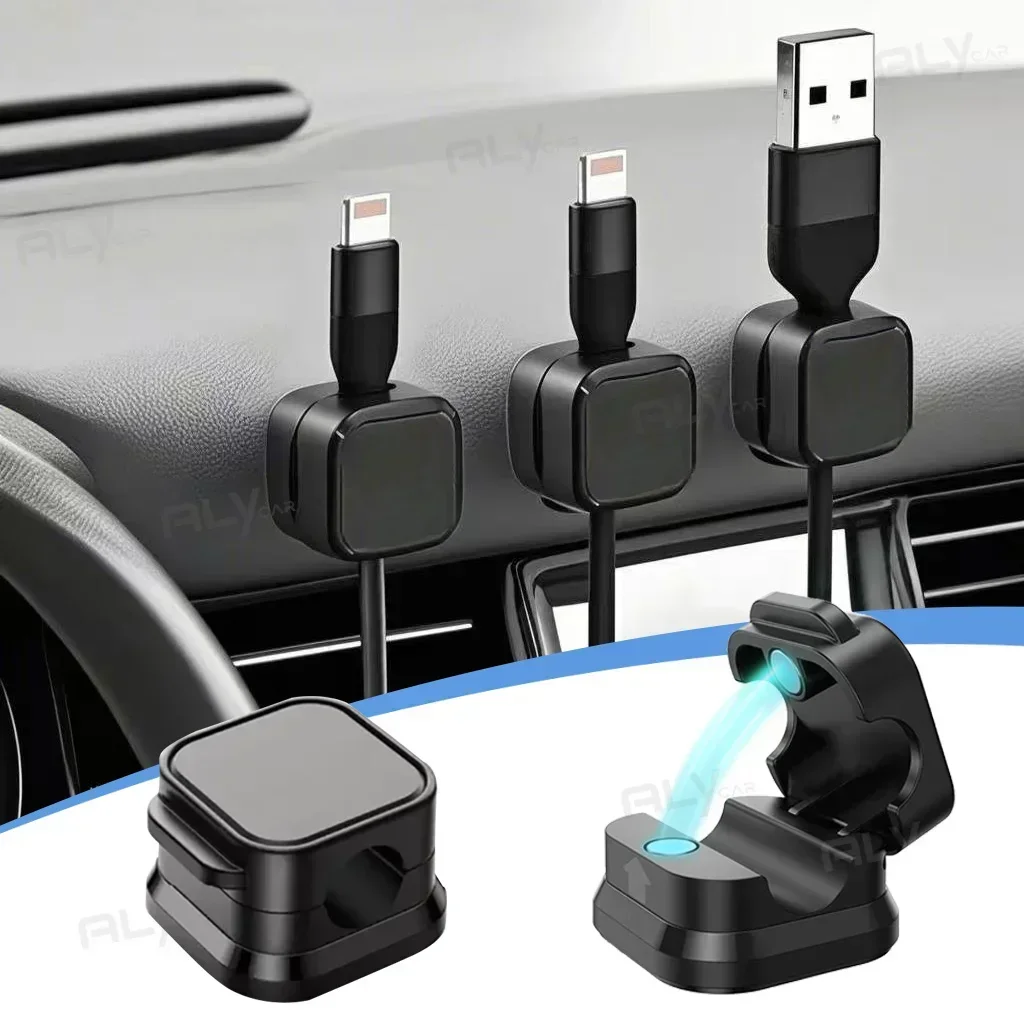 Mobile data cable storage fixture, wall plug, wiring hook, office desk magnetic cable organizer