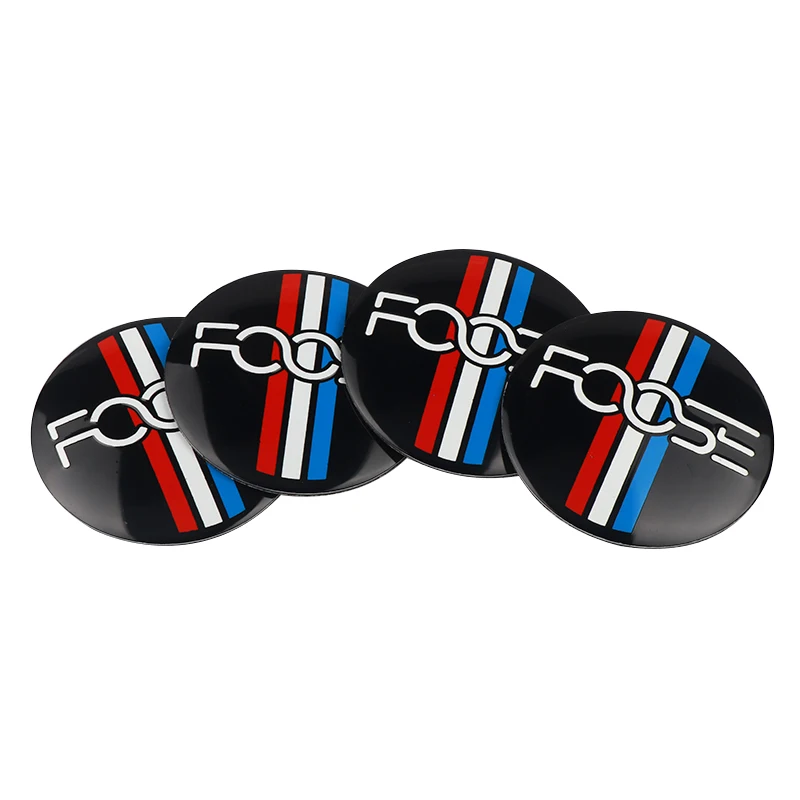 4pcs 56mm 자동 로고 알루미늄 합금 스티커 포드 포커스 MK2 MK3 Mondeo 탈출 Kuga에 대 한 자동차 휠 허브 센터 캡 데 칼 장식