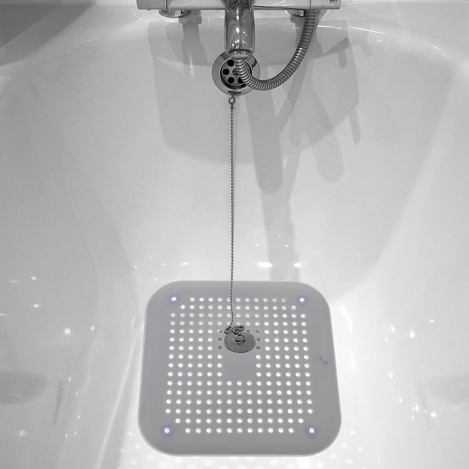 3 قطعة غطاء للصرف المضاد للانسداد مربع بالوعة تصفية للمطبخ الحمام الطابق حوض الاستخدام Tpr قابلة لإعادة الاستخدام الماسك الشعر مع كوب الشفط