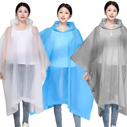 Cycling Poncho Raincoat Single Adult Hooded Raincoat Travel Cloak Hiking Transparent Rainproof Bicycle Poncho Outdoor Riding