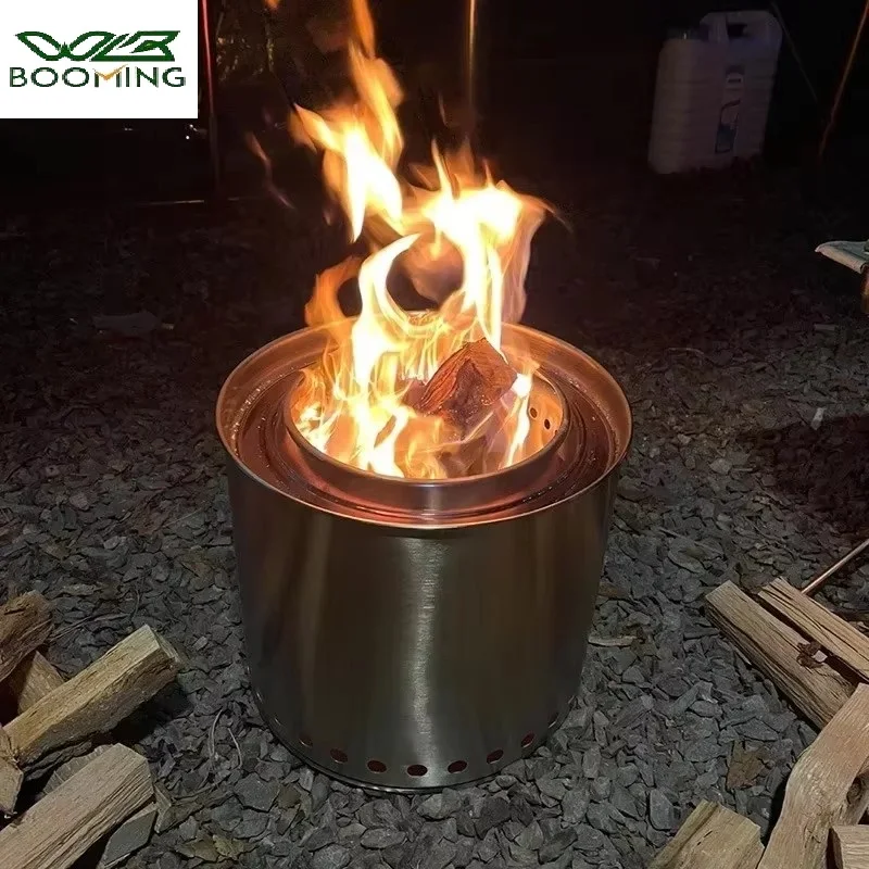 

304 Stainless Steel Firewood Stove Outdoor Windproof and Warm Camping Stove Portable Picnic Barbecue Stove Camping Accessories
