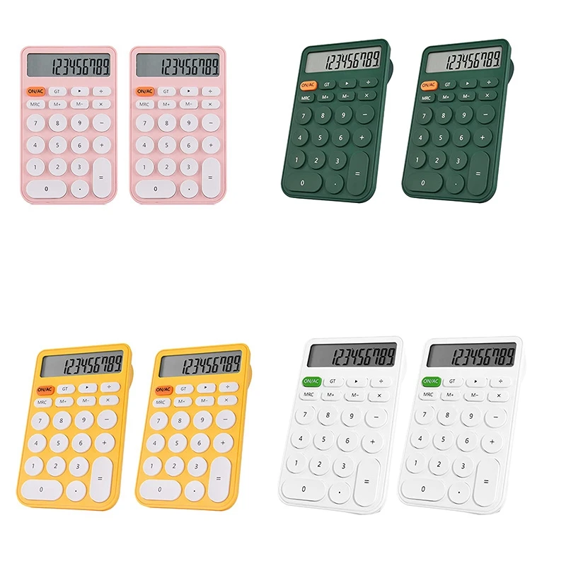 Basic Calculator Pocket Size Mini Calculators 12 Digit Desktop Calculator For Office, School Students Green