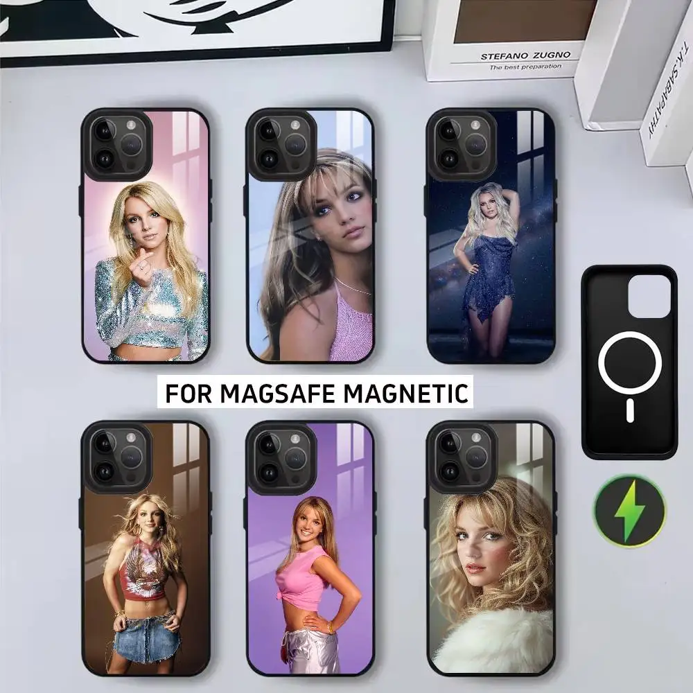 B-Britneys S-Spears singer Phone Case For iPhone17,16,15,14,13,12,11 Plus,Pro Magnetic For Magsafe Wireless Charging