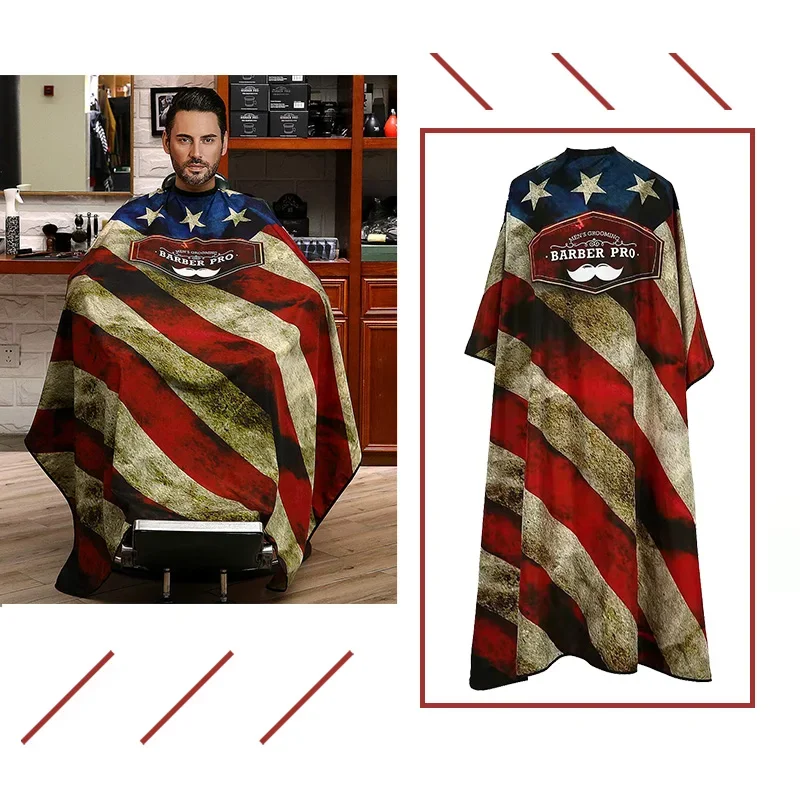 American Flag Print Barber Cape Premium Comfort Waterproof Breathable Hairdressing Durable Long lasting Salon Stand Out For Hair