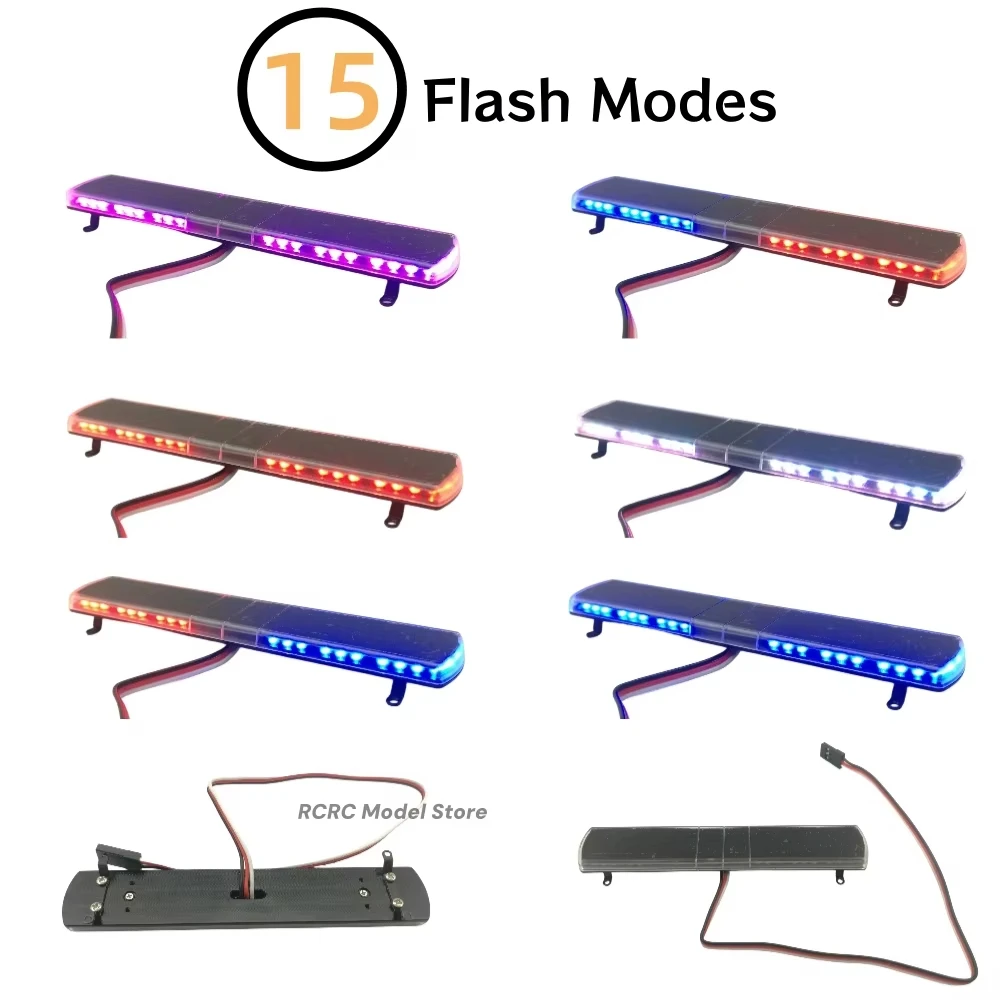 Luz de Advertencia LED con 15 Modos de Destello para Camiones de Juguete, Panel de Luces para Tamiya SCANIA VOLVO BENZ MAN 1/14, Piezas de Camiones RC, Modelo DEGREE