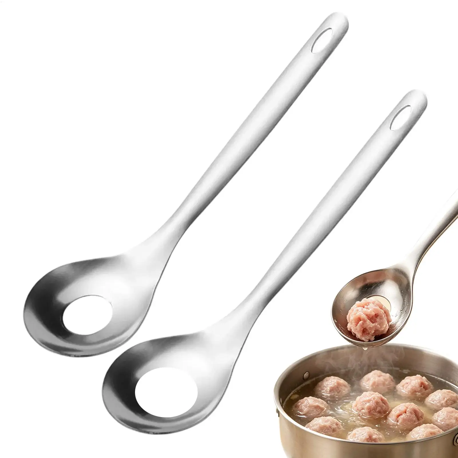 2pcs Meatball Maker Spoon Stainless Steel Non-Stick Creative Meatball Maker Cooking Tools Kitchen Gadgets Meatball Maker