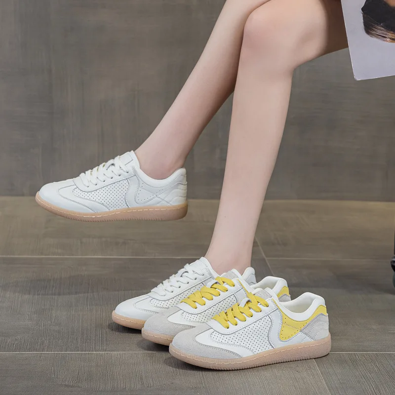 

Women's soft bottom small white shoes spring and summer large size shoes hundred with breathable hollow de training shoes