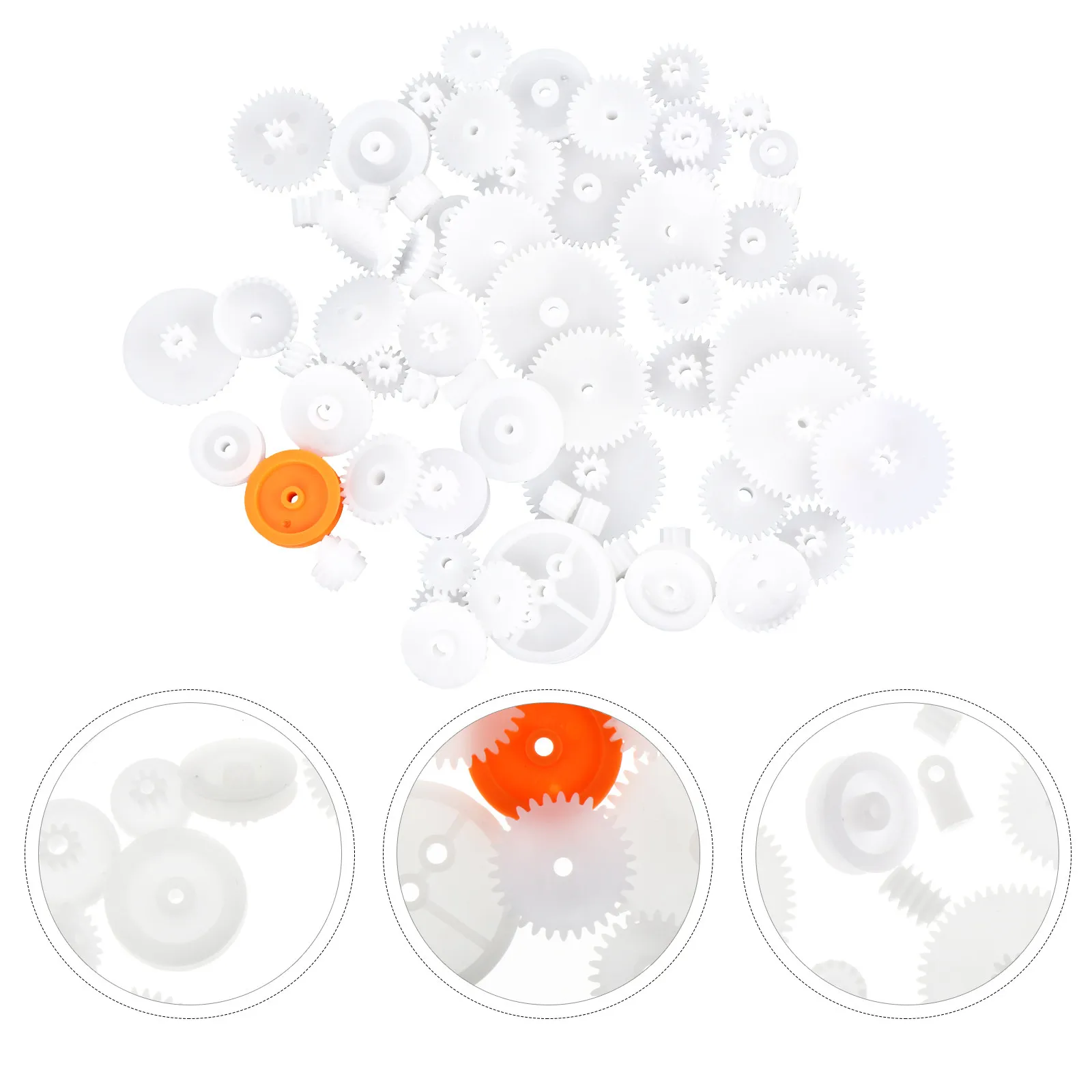 

64Pcs Plastic Gear Package Parts Assortment Set for DIY Mechanical Production Robot Crown Worm Double Single