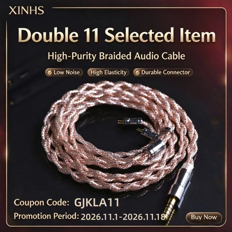 XINHS Chryso B25 Audiophile IEM Audio Interconnect Cable, Artisan Precision Braided, Advanced Noise Suppression Shielding