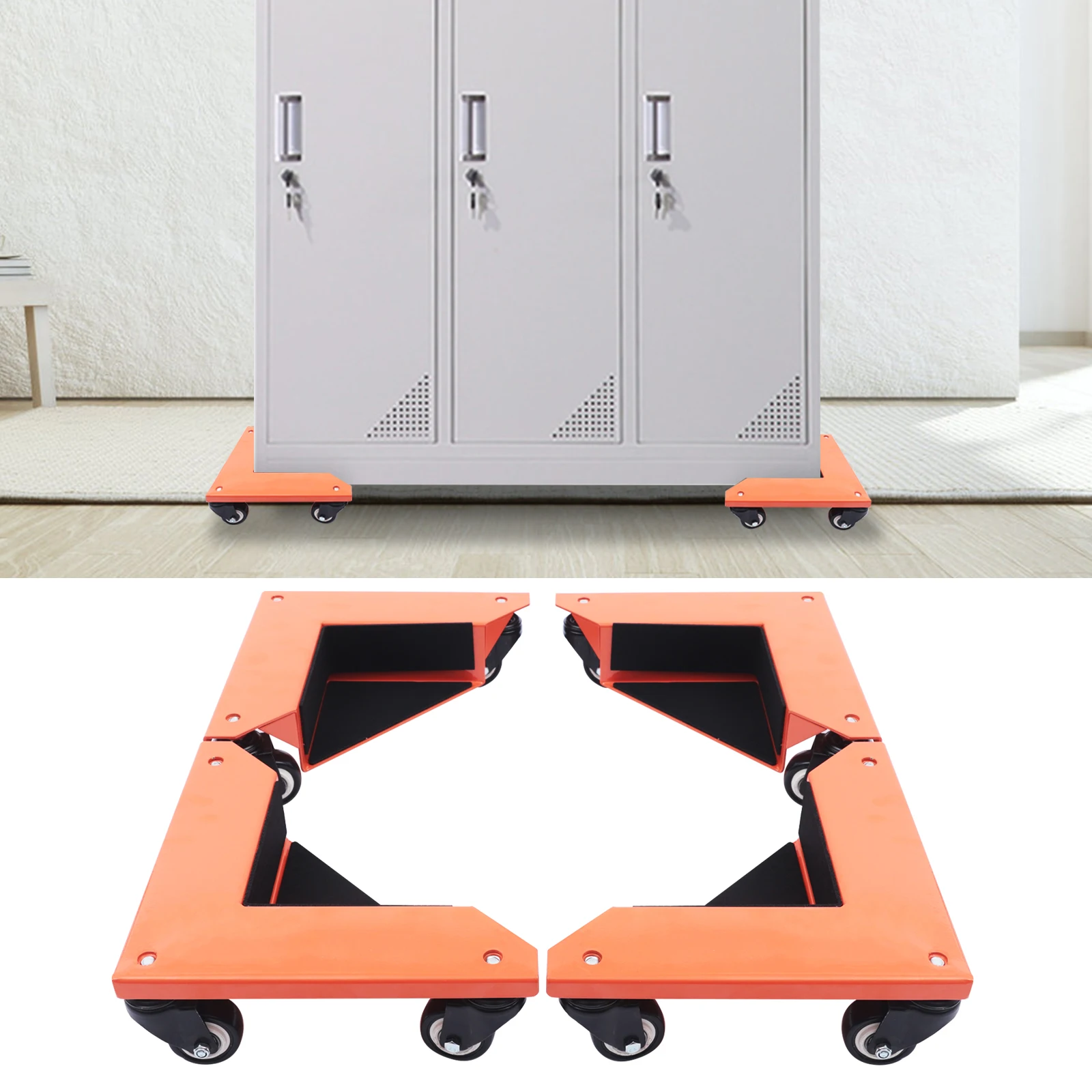 4 set di mobili triangolari Dolly per pavimenti duri, capacità di carico di 639 kg con 3 ruote in PU per lo spostamento di mobili pesanti