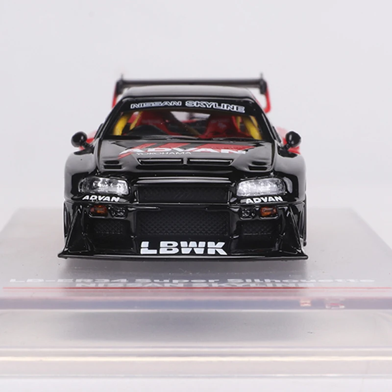 CM MODELO 1:64 Skyline LB-ER34 Advan Super Silhouette Diecast modelo de carro de liga simulada