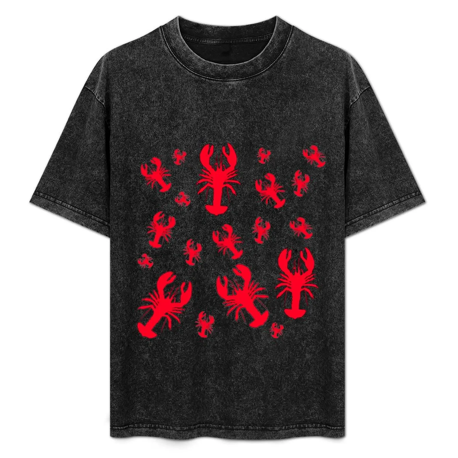 

All Over Lobster Print T-Shirt Basic Lightweight Short Sleeve Tee