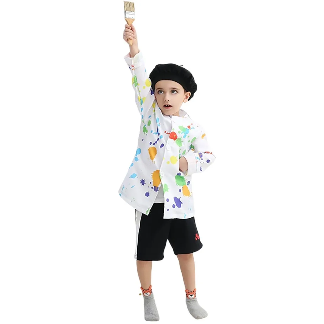 Picture 4: New Children's Painter Cosplay Professional Performance Clothing Painting Art Stage Performance Top Kindergarten Stage Perfor...