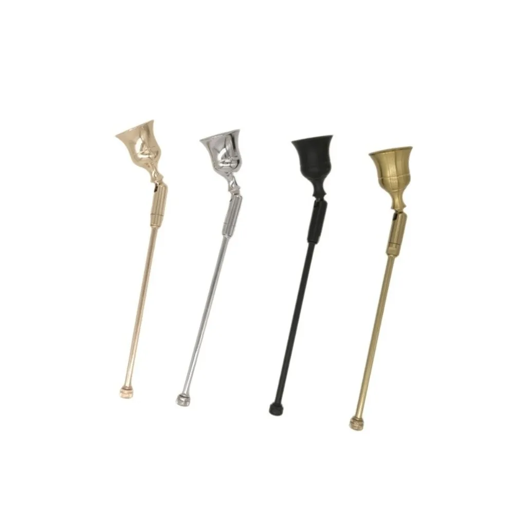 Luxury Bell Shaped Candle Snuffer Turn Off Extinguisher Swingable Flame Cover Adjustable Long Handl Wick Cover Home